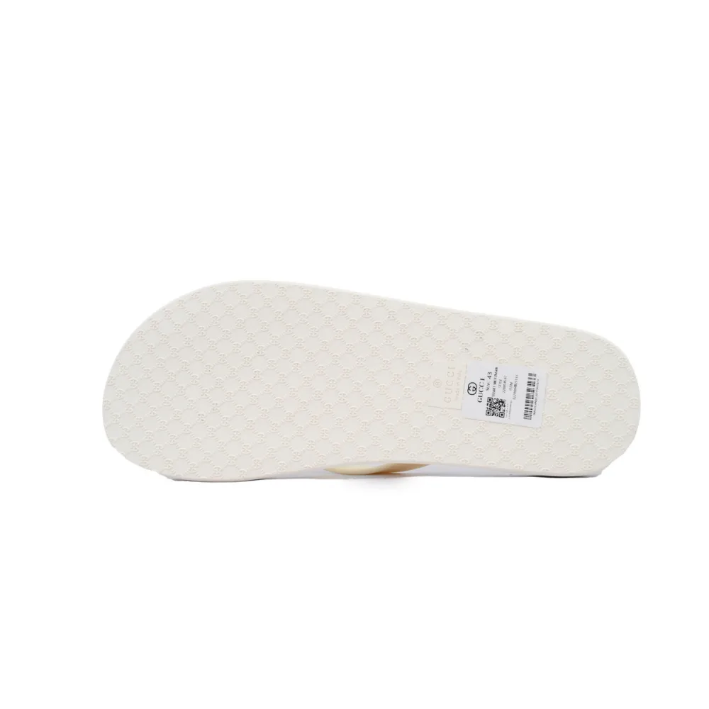 EM Sneakers Gucci Double G Logo Chevron Sandal Rice White