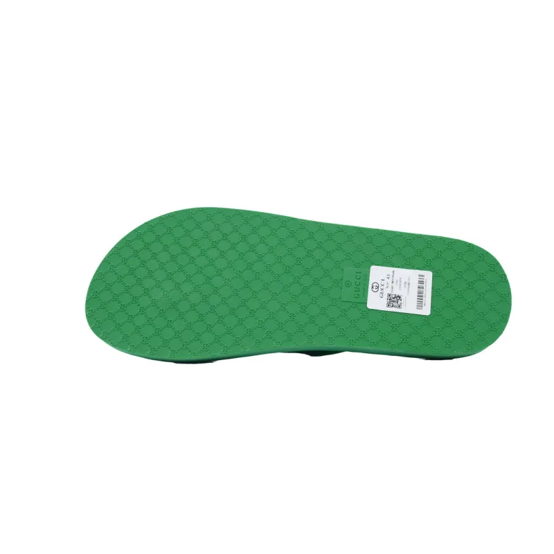 EM Sneakers Gucci Double G Logo Chevron Sandal Striped Green