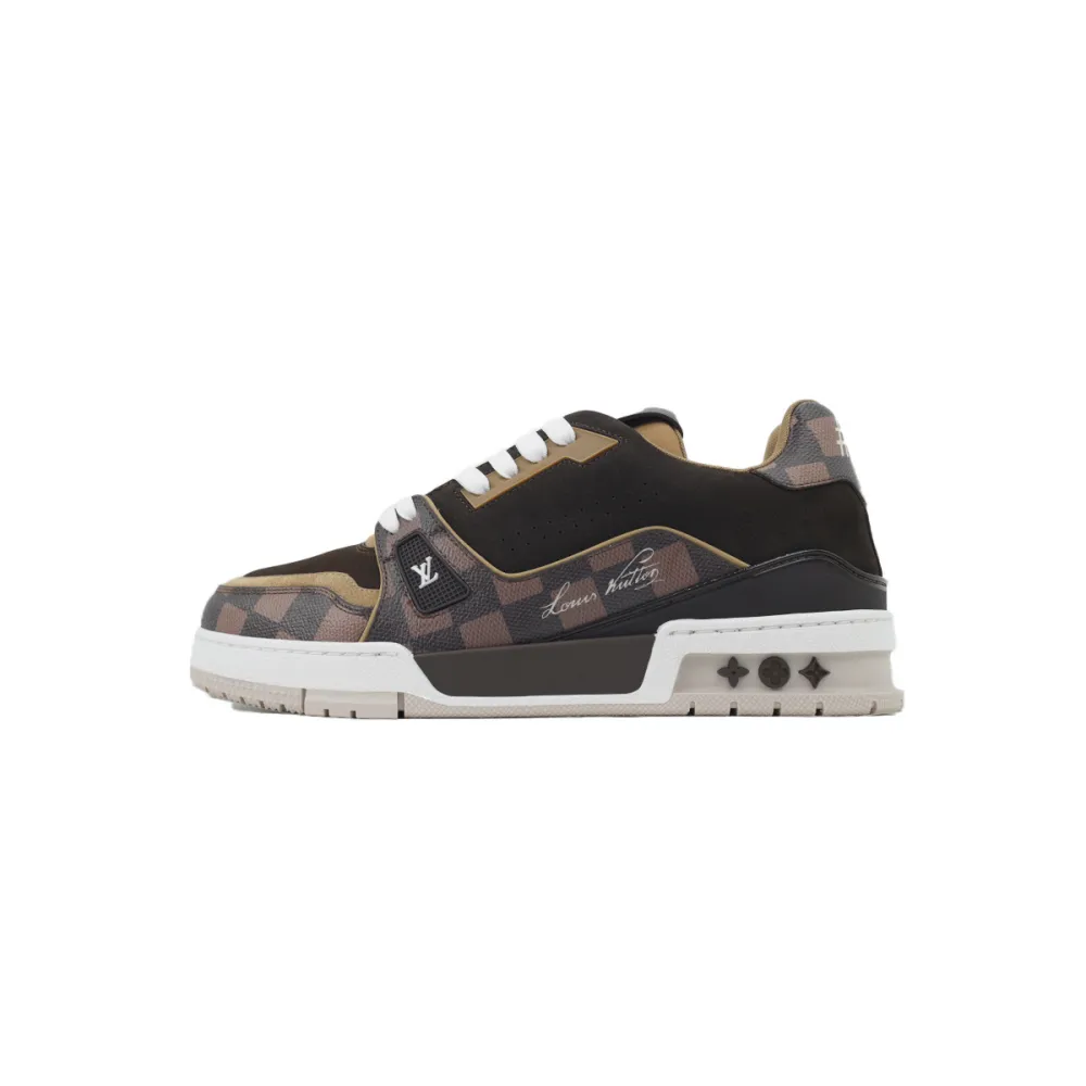 EM Sneakers Louis Vuitton LV Trainer × NIGO Co Branded Coffee Colors