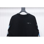 EM Sneakers Off-White Crew Neck Sweatshirt Oil Painting Print Black