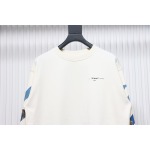 EM Sneakers Off-White Crew Neck Sweatshirt Oil Painting Print White