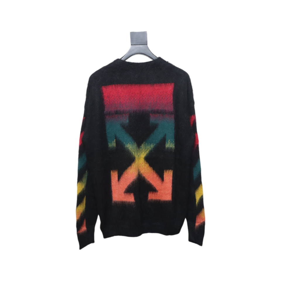 EM Sneakers Off-White OW Mohair Crew Neck Sweater Black