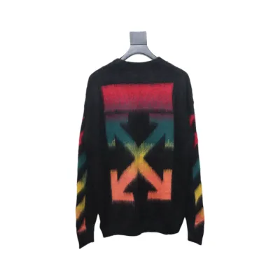 EM Sneakers Off-White OW Mohair Crew Neck Sweater Black 01