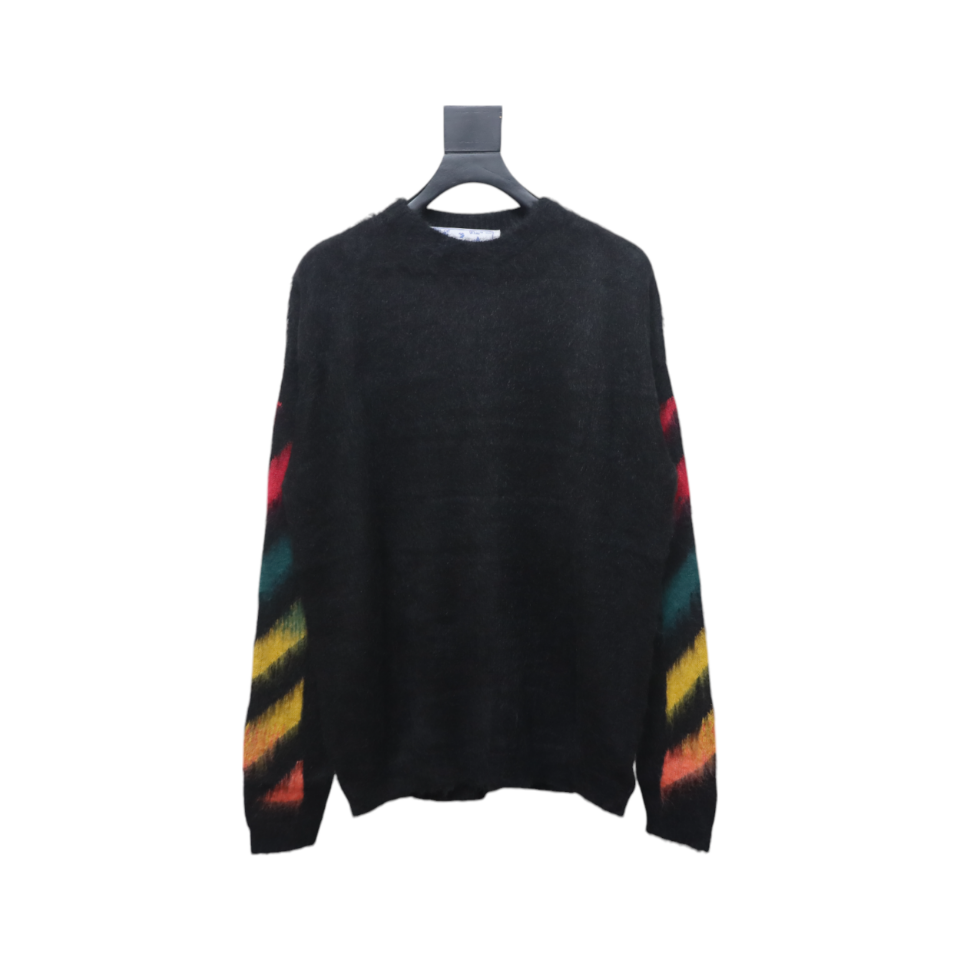 EM Sneakers Off-White OW Mohair Crew Neck Sweater Black