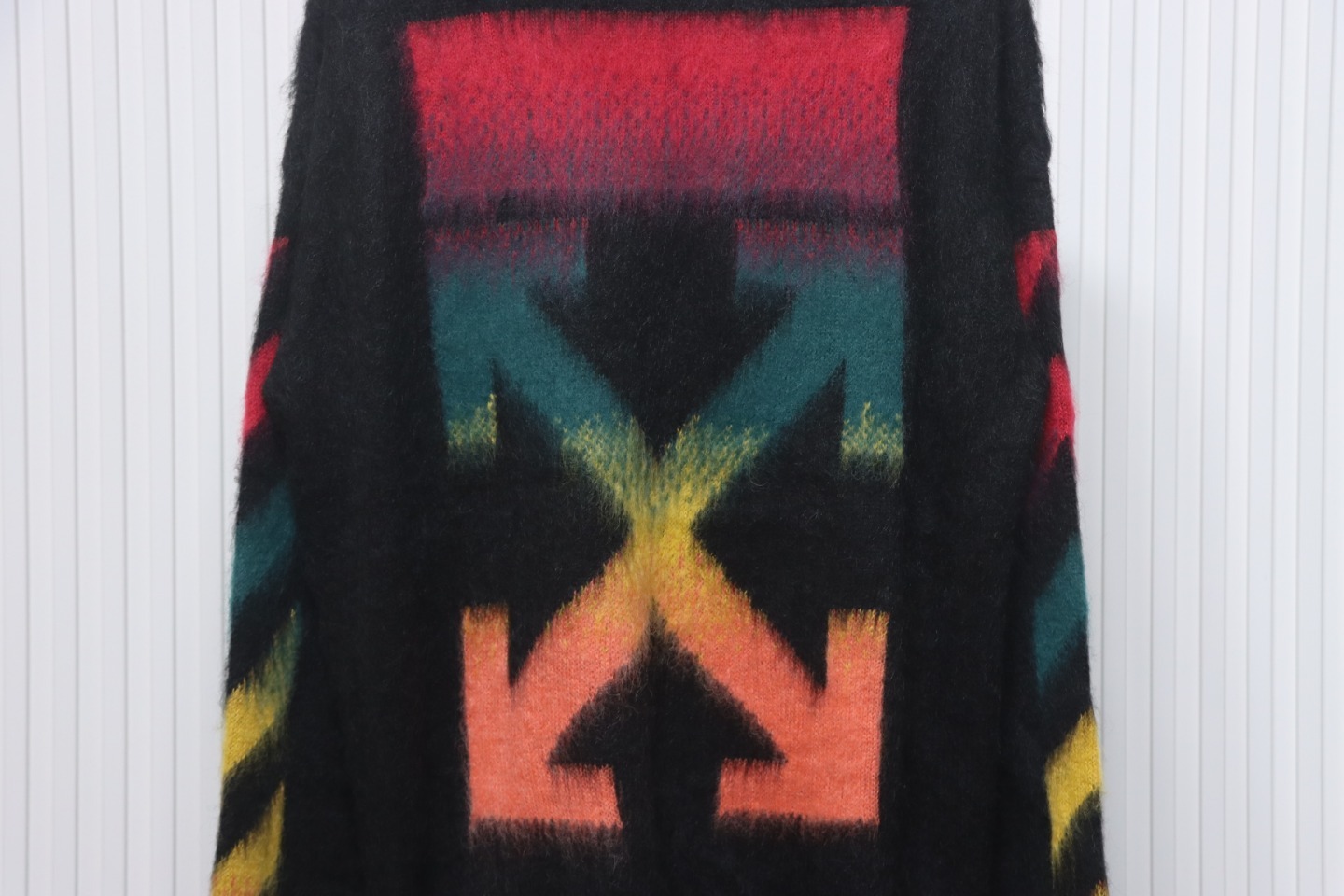 EM Sneakers Off-White OW Mohair Crew Neck Sweater Black