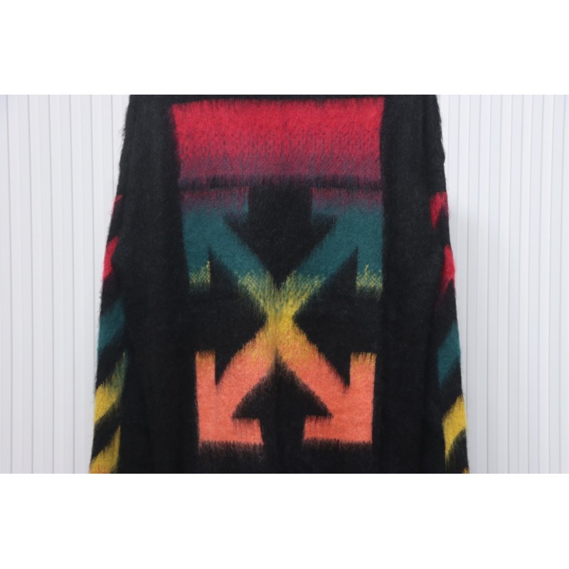 EM Sneakers Off-White OW Mohair Crew Neck Sweater Black