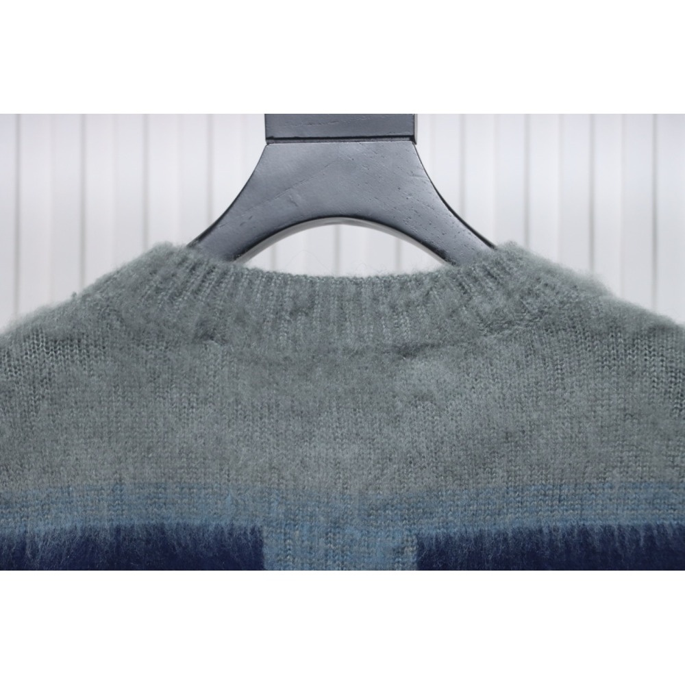 EM Sneakers Off-White OW Mohair Crew Neck Sweater Black and Blue