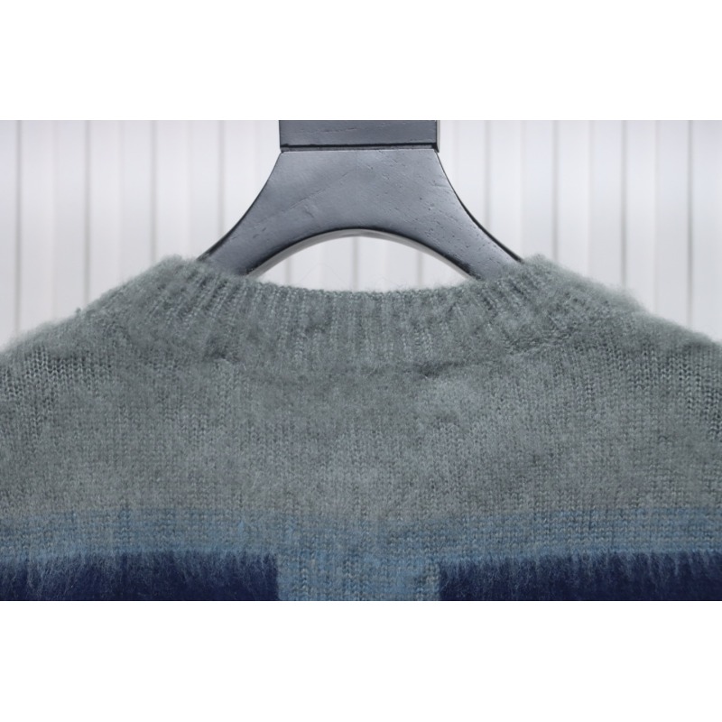 EM Sneakers Off-White OW Mohair Crew Neck Sweater Black and Blue