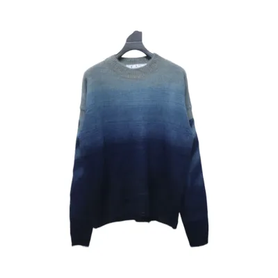 EM Sneakers Off-White OW Mohair Crew Neck Sweater Black and Blue 01