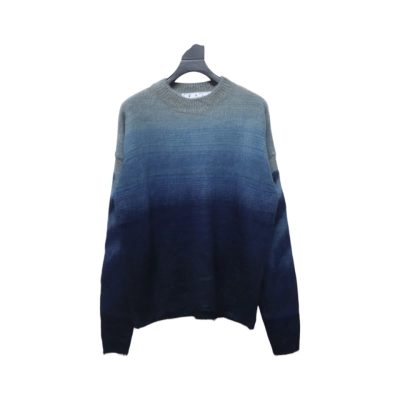 EM Sneakers Off-White OW Mohair Crew Neck Sweater Black and Blue 01
