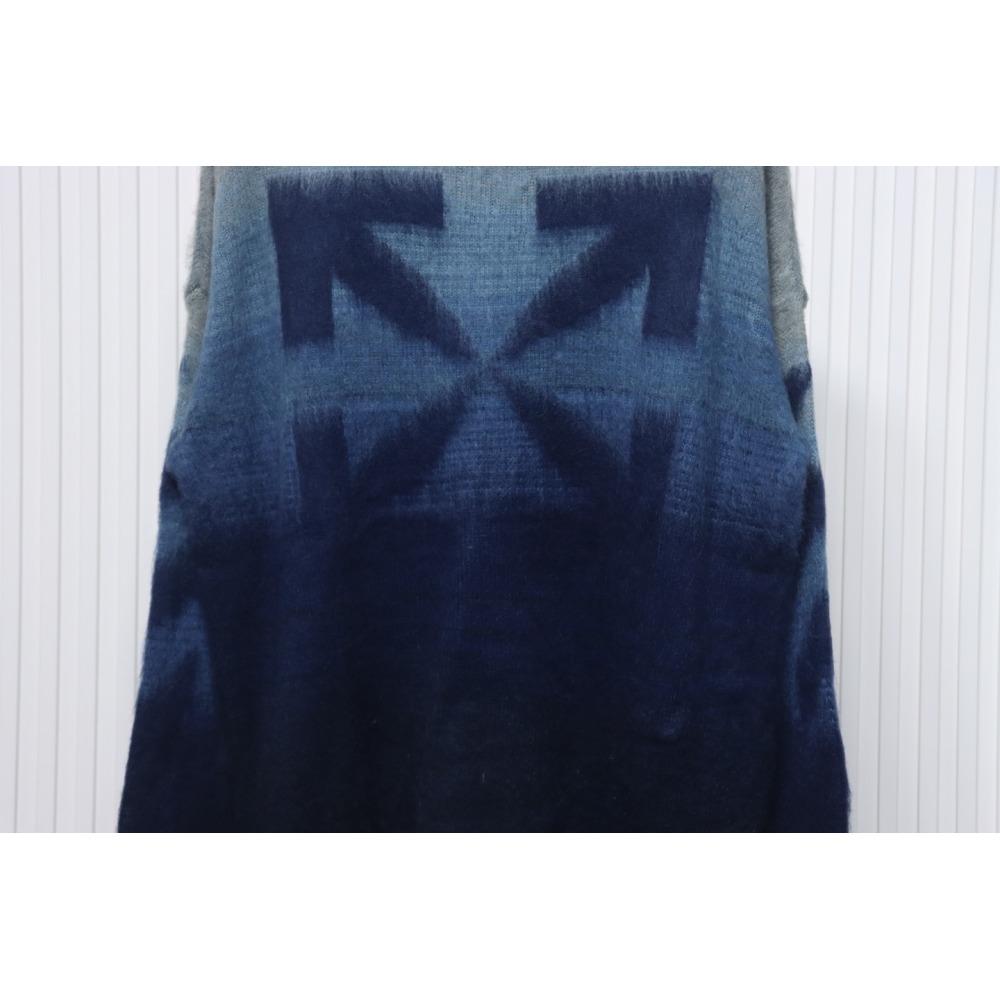 EM Sneakers Off-White OW Mohair Crew Neck Sweater Black and Blue