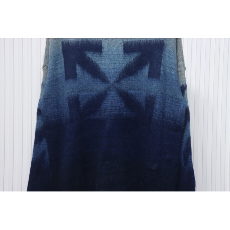EM Sneakers Off-White OW Mohair Crew Neck Sweater Black and Blue