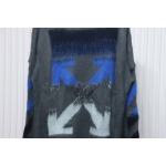 EM Sneakers Off-White OW Mohair Crew Neck Sweater Grey and Blue
