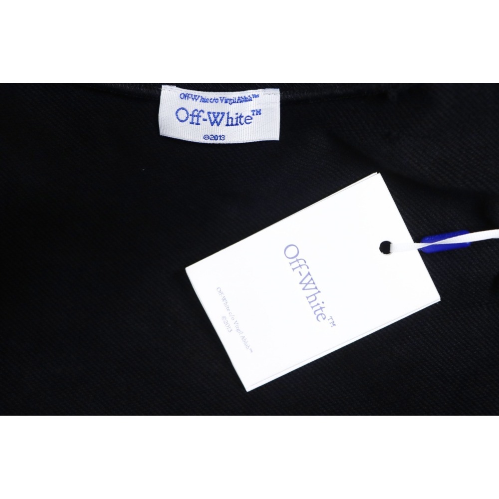 EM Sneakers Off-White OW Round Neck Sweatshirt Ink Arrow Twill Oil Painting Graffiti Black