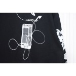 EM Sneakers Off-White OW Round Neck Sweatshirt Ink Arrow Twill Oil Painting Graffiti Black