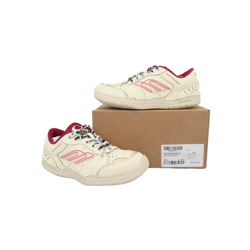 EM Sneakers Balenciaga Hamptons Worn-Out Sneaker Beige Red