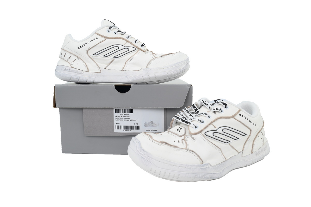 EM Sneakers Balenciaga Hamptons Worn-Out Sneaker White