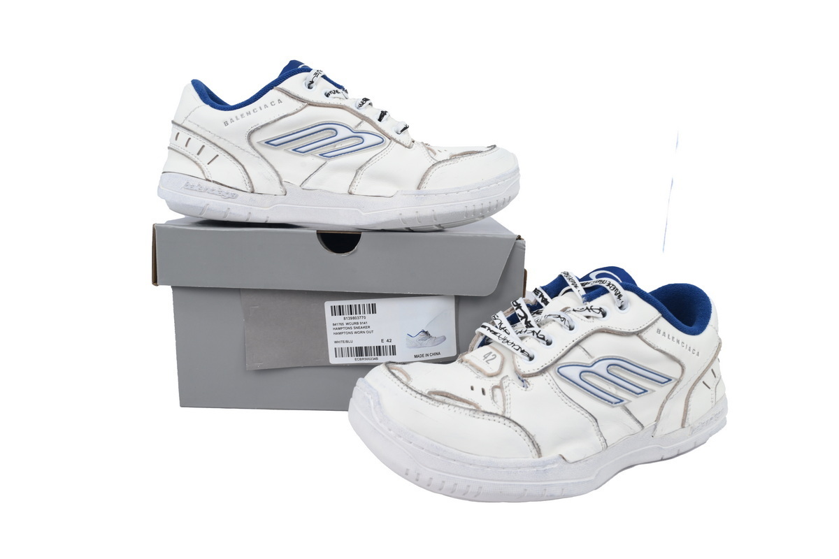 EM Sneakers Balenciaga Hamptons Worn-Out Sneaker White Blue