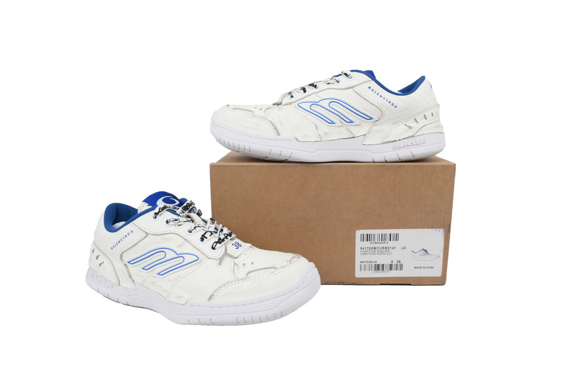 EM Sneakers Balenciaga Hamptons Worn-Out Sneaker White Skyblue