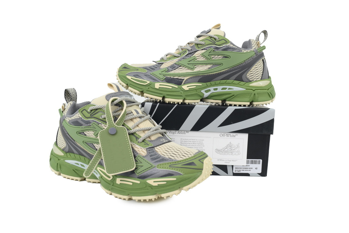 EM Sneakers OFF-WHITE Be Right Back Military White Gray