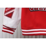 EM Sneakers Off-White Bulls Towel Embroidered Baseball Jacket Red and White