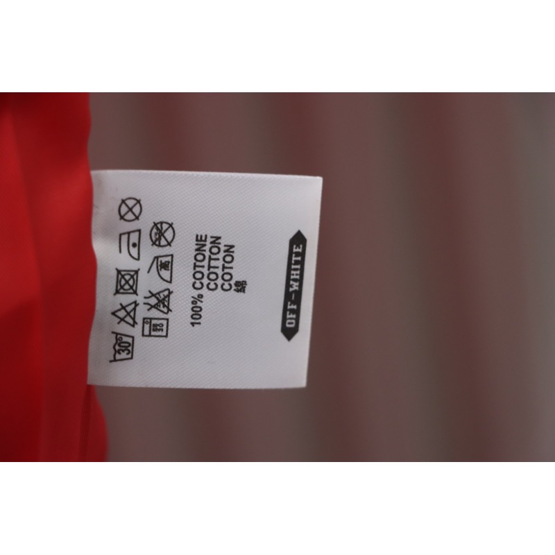 EM Sneakers Off-White Bulls Towel Embroidered Baseball Jacket Red and White