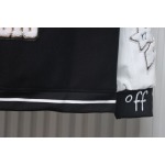 EM Sneakers Off-White Leather Sleeve Five-Pointed Star Baseball Jacket Black and White