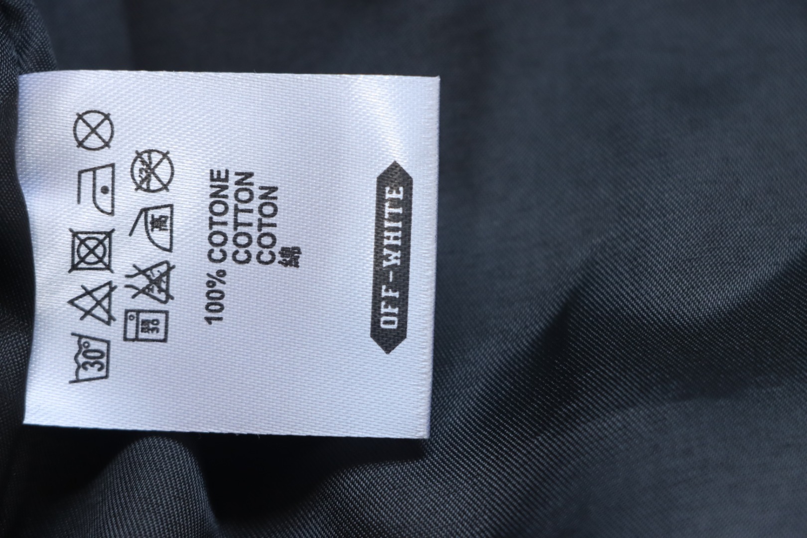 EM Sneakers Off-White Letter 13 Catwalk Style Towel Embroidery Baseball Jacket Black and White and Blue