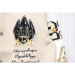 EM Sneakers Off-White x AC mlian Devil Towel Embroidery Joint Baseball Jacket Apricot