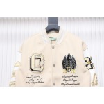 EM Sneakers Off-White x AC mlian Devil Towel Embroidery Joint Baseball Jacket Apricot