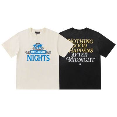 EM Sneakers Amiri T-shirt 8062 Black and Apricot 01