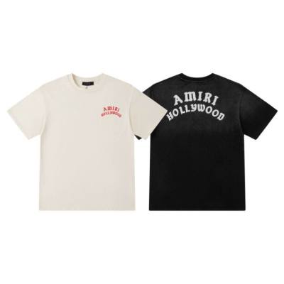 EM Sneakers Amiri T-shirt 8063 Black and Apricot 01