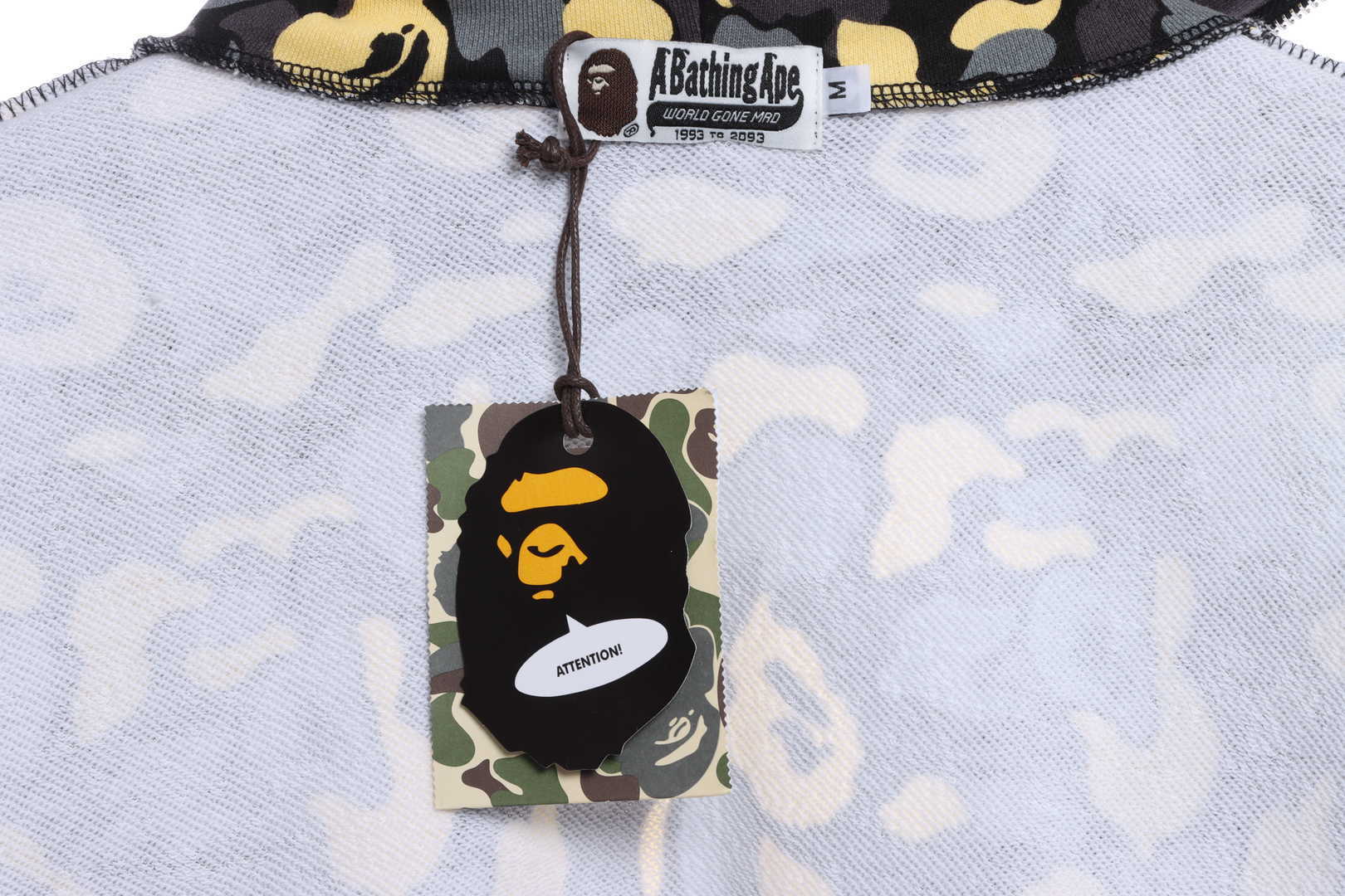 EM Sneakers BAPE Shark Black and Yellow Camouflage Zip-up Hoodie
