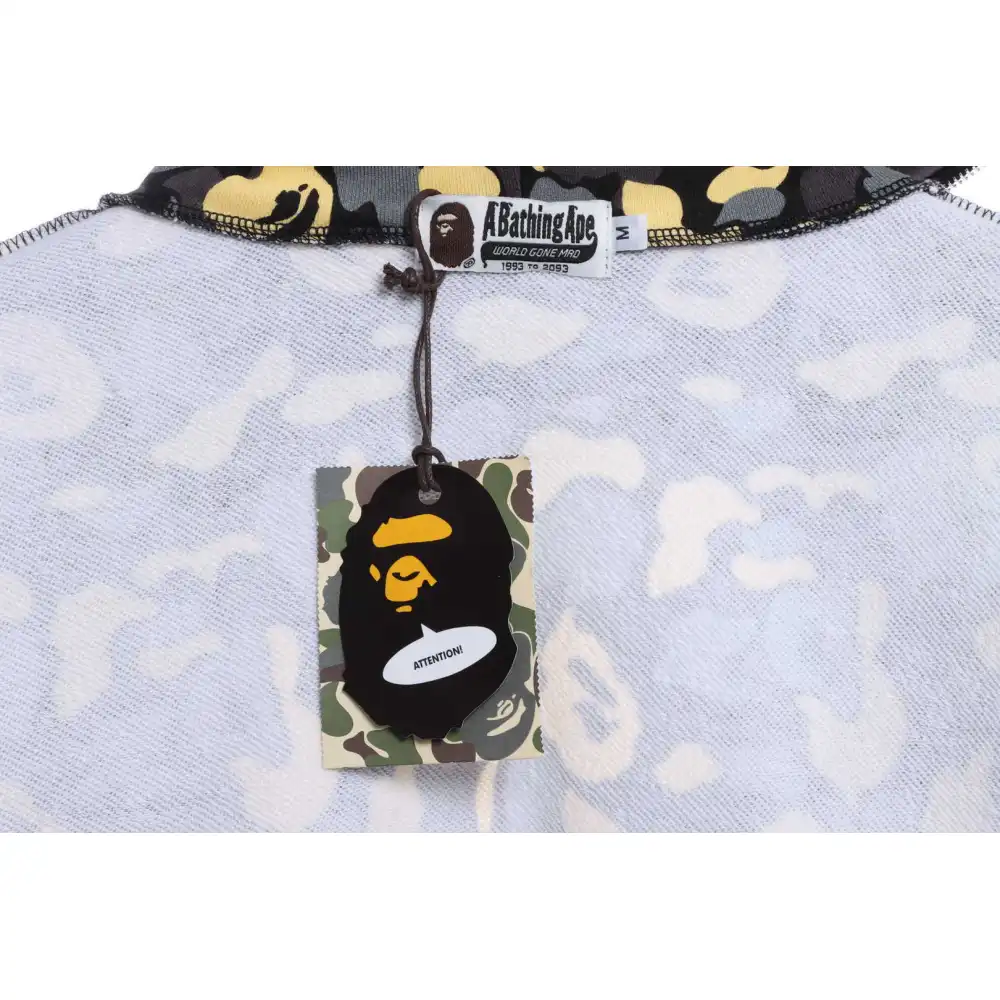 EM Sneakers BAPE Shark Black and Yellow Camouflage Zip-up Hoodie