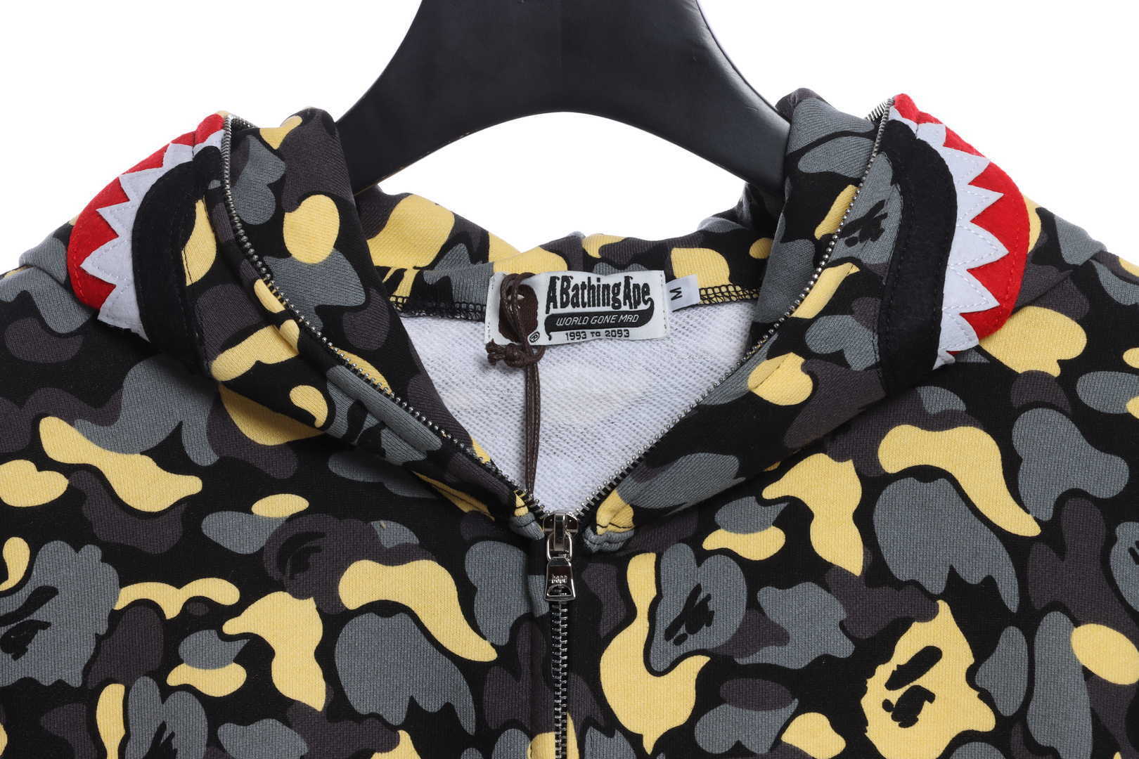 EM Sneakers BAPE Shark Black and Yellow Camouflage Zip-up Hoodie