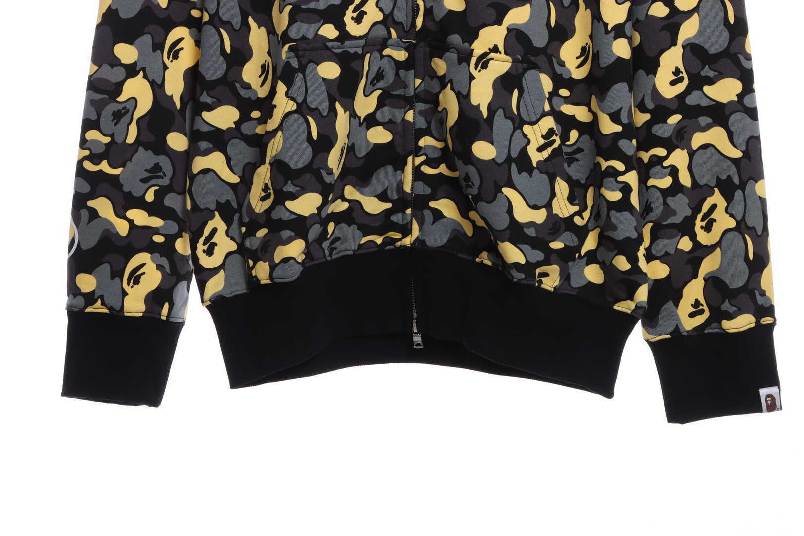 EM Sneakers BAPE Shark Black and Yellow Camouflage Zip-up Hoodie