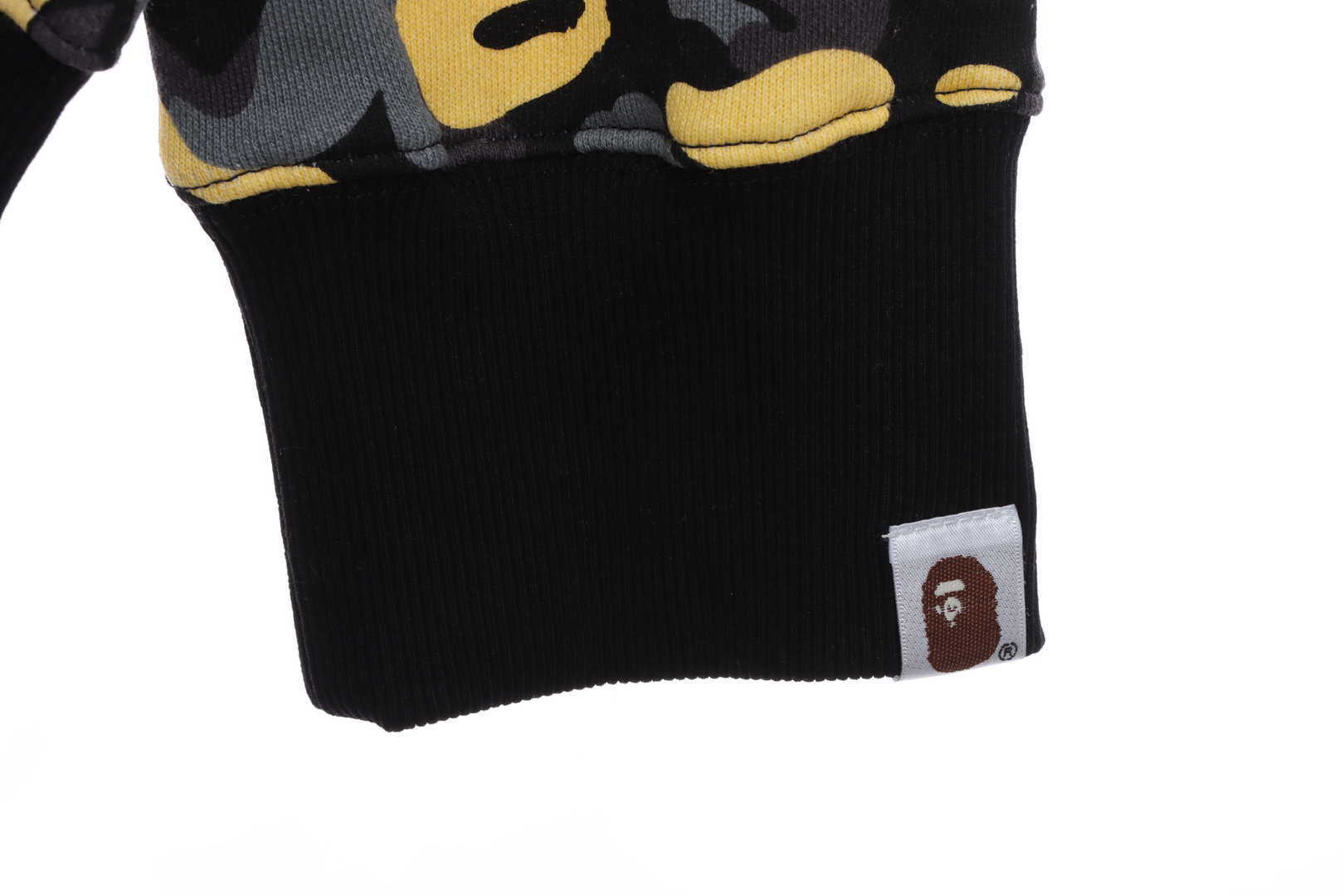 EM Sneakers BAPE Shark Black and Yellow Camouflage Zip-up Hoodie