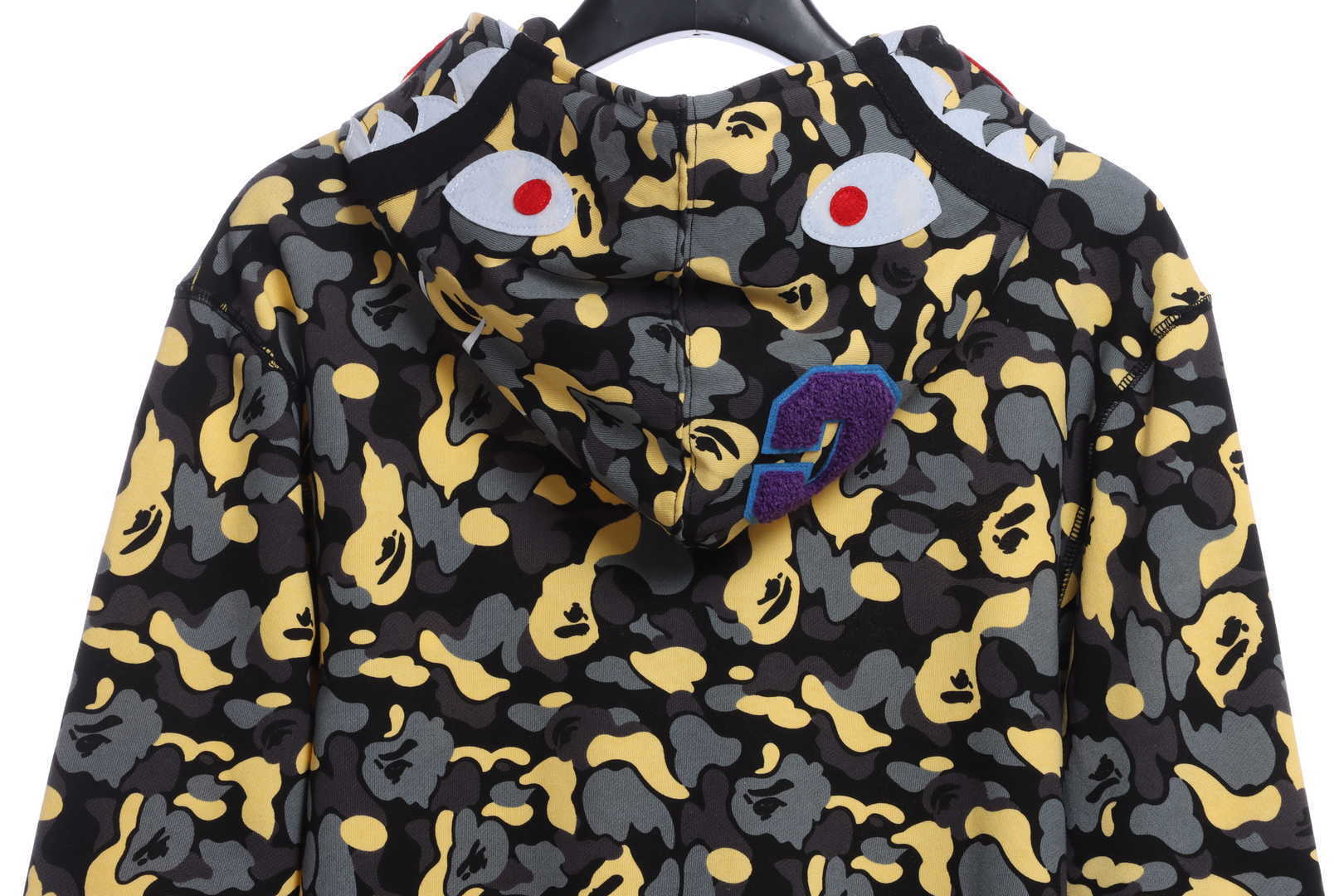 EM Sneakers BAPE Shark Black and Yellow Camouflage Zip-up Hoodie