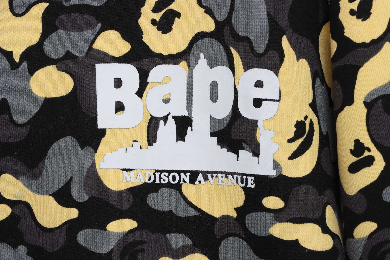 EM Sneakers BAPE Shark Black and Yellow Camouflage Zip-up Hoodie