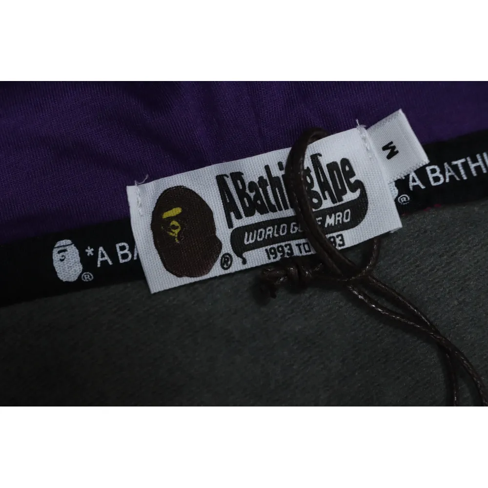 EM Sneakers BAPE Shark Head Tiger Head Zipper Camouflage Double Hooded Hoodie Dark Gray