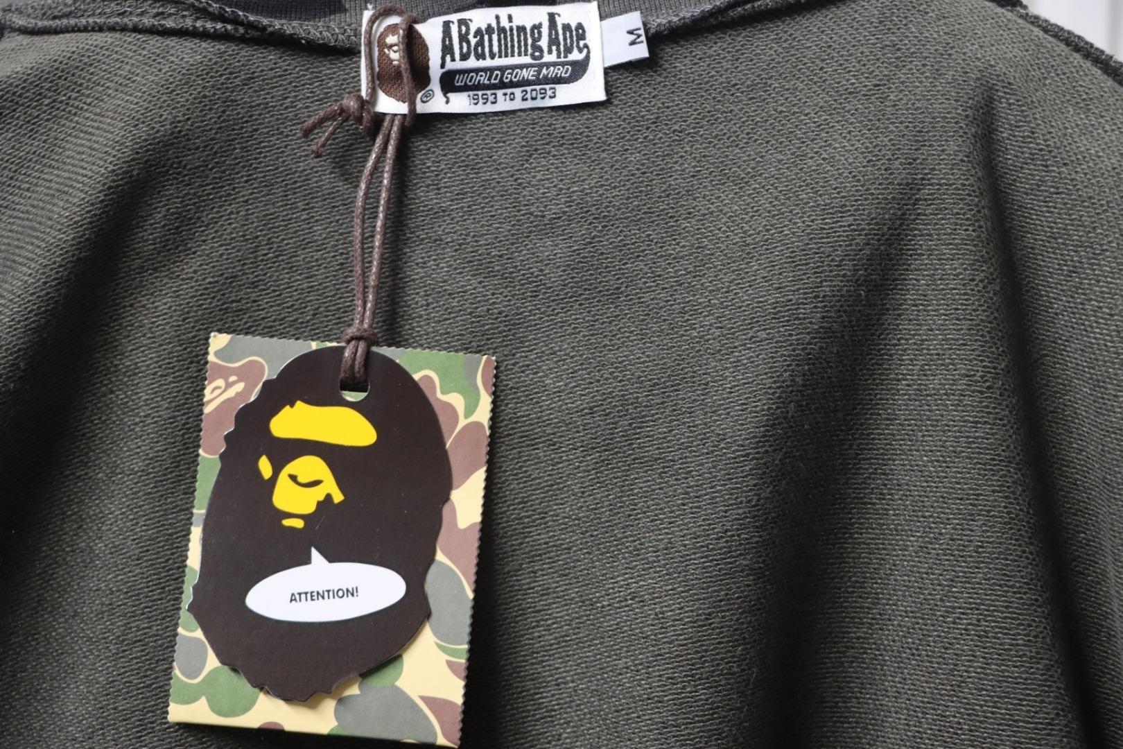 EM Sneakers BAPE Shark Head Tiger Head Zipper Camouflage Single Hooded Hoodie Dark Grey