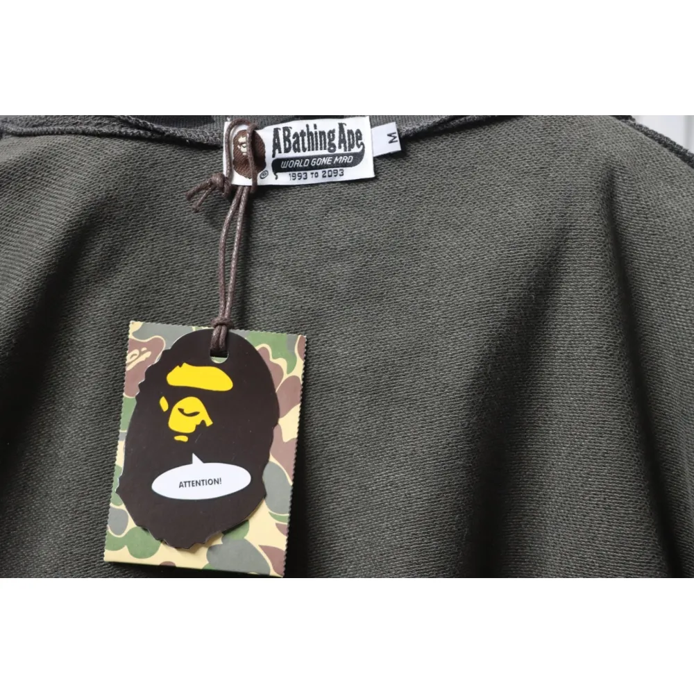 EM Sneakers BAPE Shark Head Tiger Head Zipper Camouflage Single Hooded Hoodie Dark Grey