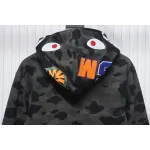 EM Sneakers BAPE Shark Head Tiger Head Zipper Camouflage Single Hooded Hoodie Dark Grey