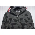 EM Sneakers BAPE Shark Head Tiger Head Zipper Camouflage Single Hooded Hoodie Dark Grey