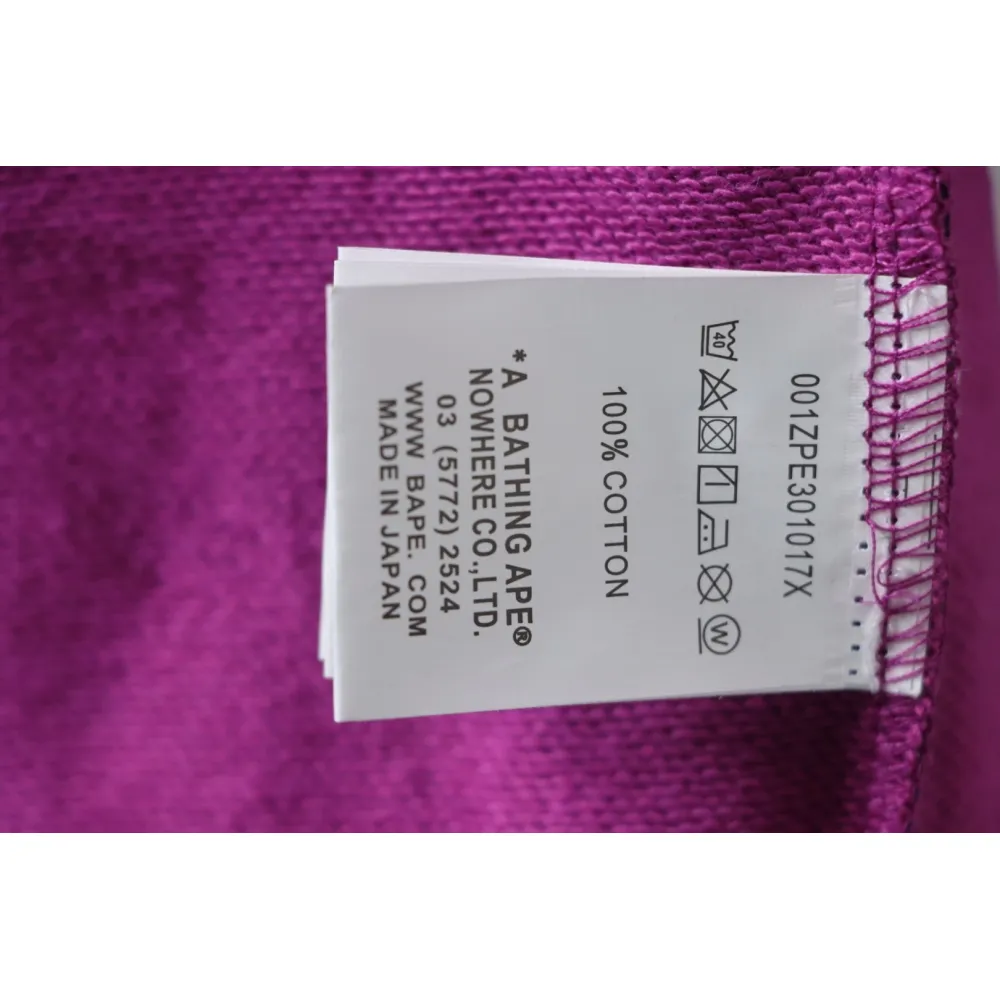 EM Sneakers BAPE Shark Head Tiger Head Zipper Camouflage Single Hooded Hoodie Purple