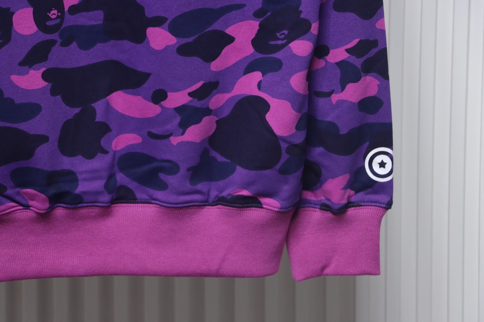 EM Sneakers BAPE Shark Head Tiger Head Zipper Camouflage Single Hooded Hoodie Purple