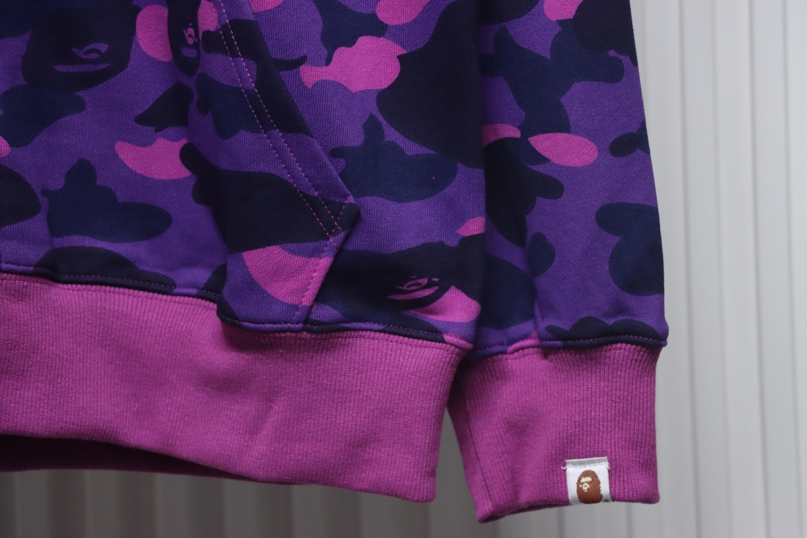 EM Sneakers BAPE Shark Head Tiger Head Zipper Camouflage Single Hooded Hoodie Purple