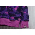 EM Sneakers BAPE Shark Head Tiger Head Zipper Camouflage Single Hooded Hoodie Purple