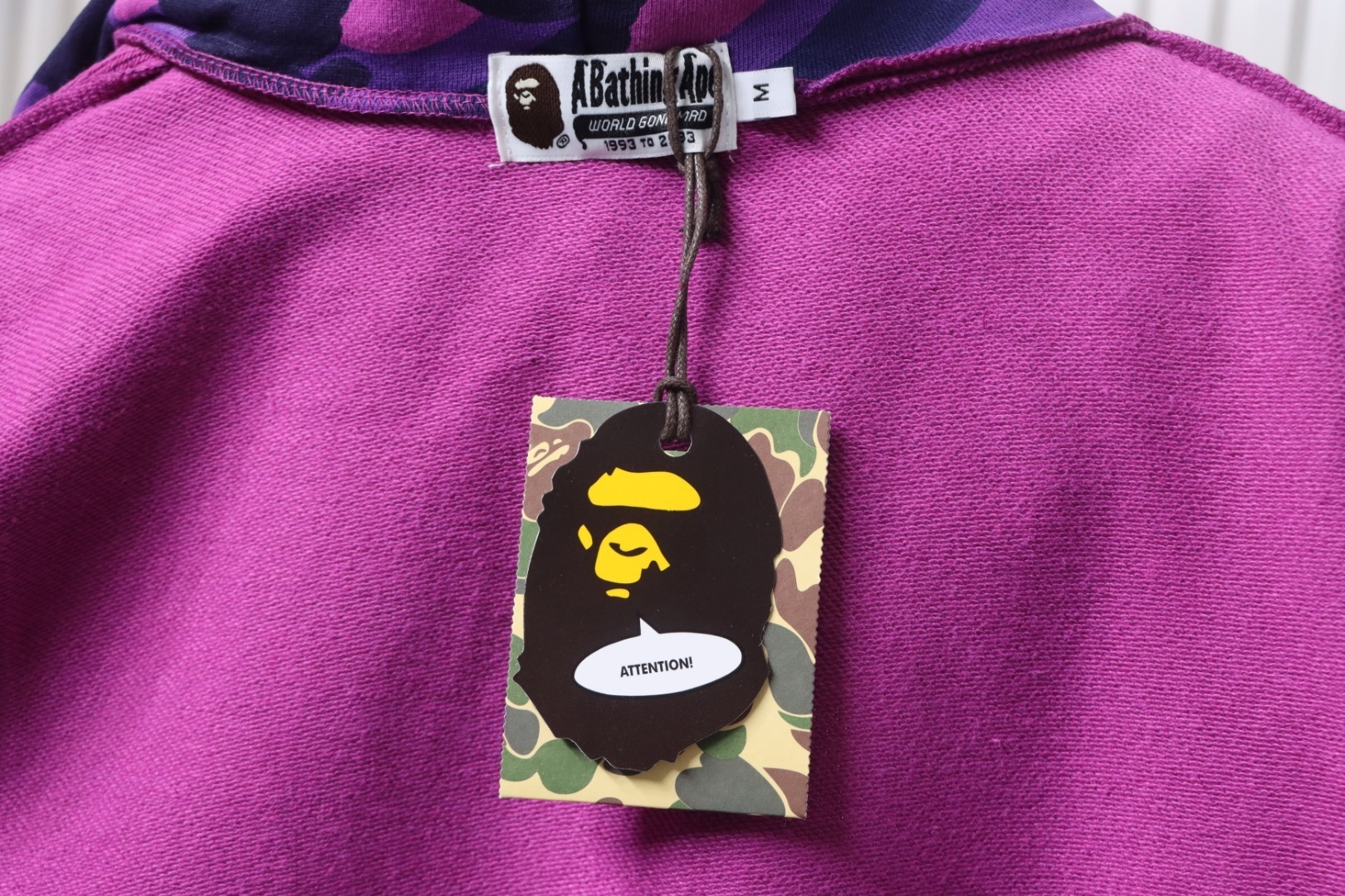 EM Sneakers BAPE Shark Head Tiger Head Zipper Camouflage Single Hooded Hoodie Purple