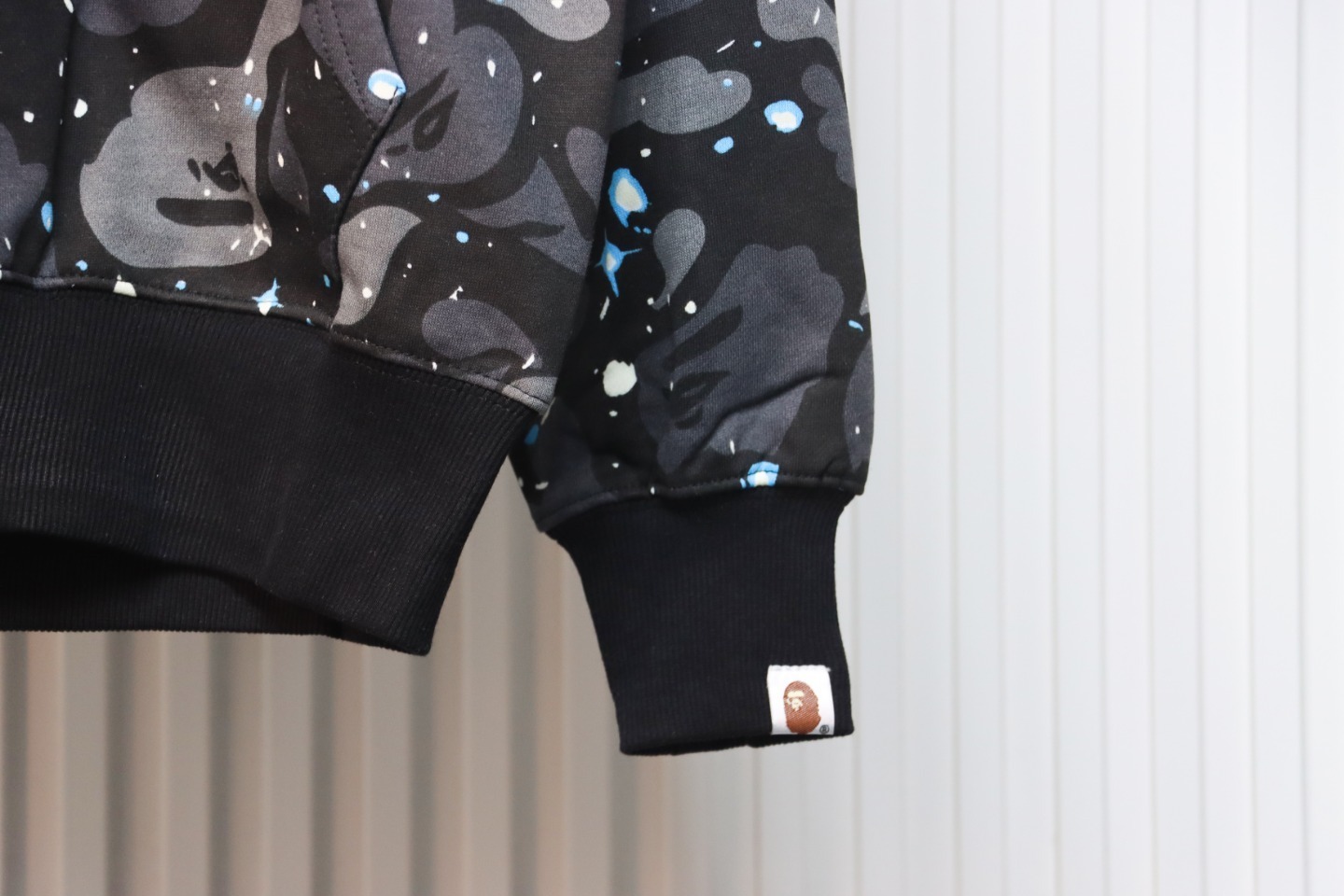 EM Sneakers BAPE Shark Head Tiger Head Zipper Starry Sky Camouflage Double Hooded Hoodie Dark Gray